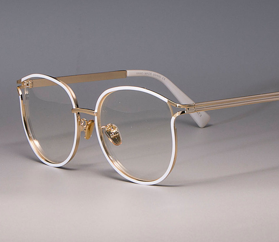 Montature Occhiali Stile Cat Eye in Lega Metallica