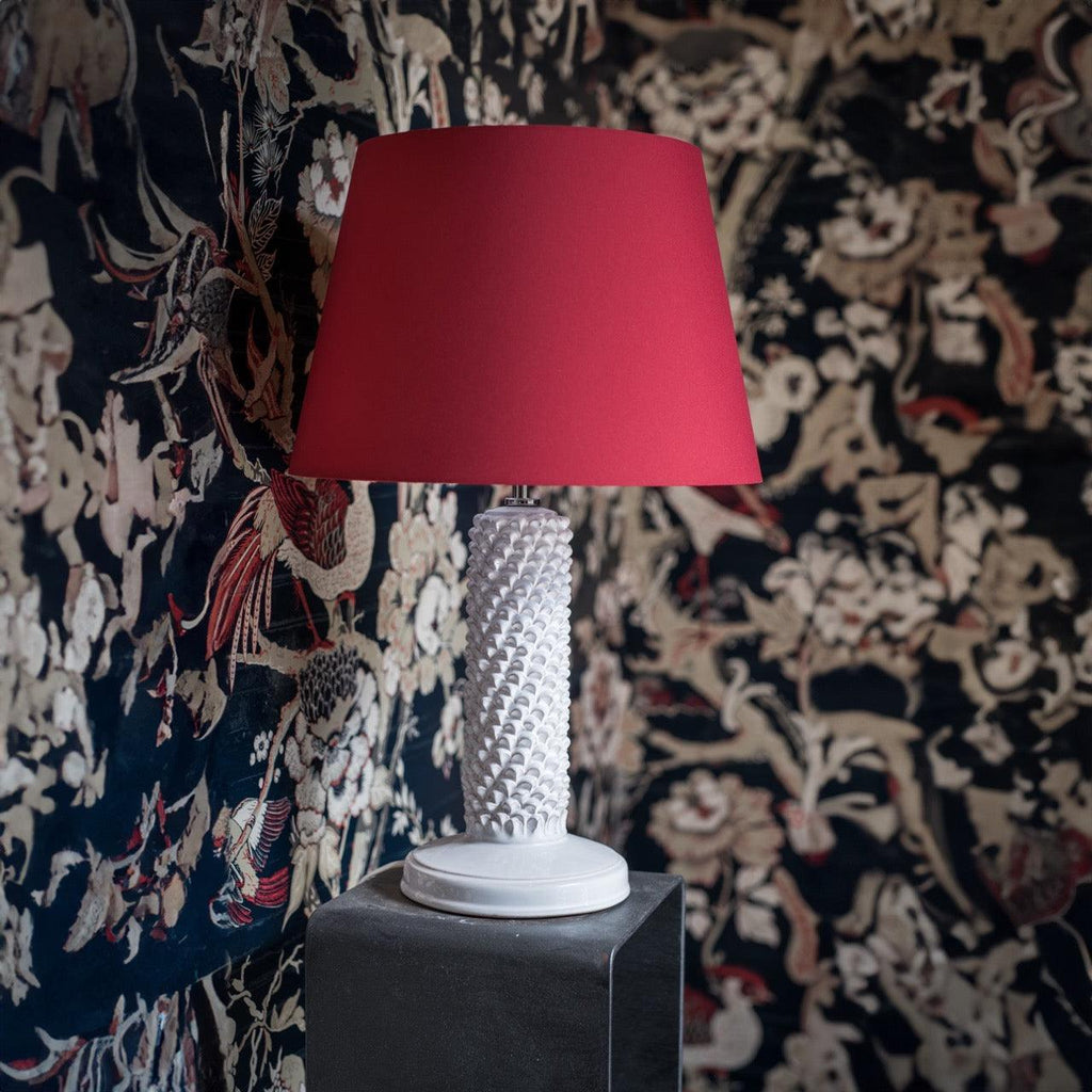 Lume Pigna Cilindro in Ceramica di Caltagirone h 60 cm - White Line