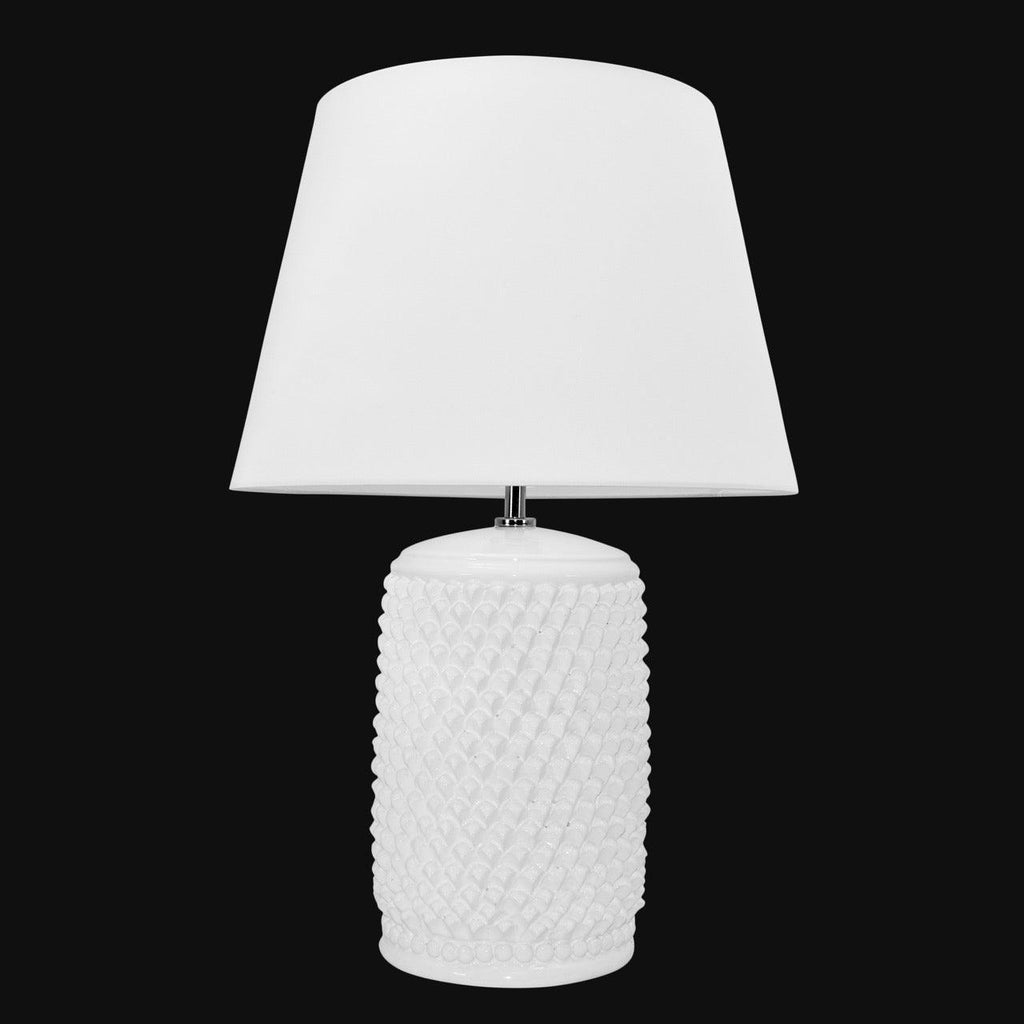 Lume Pigna Cilindro in Ceramica di Caltagirone h 60 cm - White Line