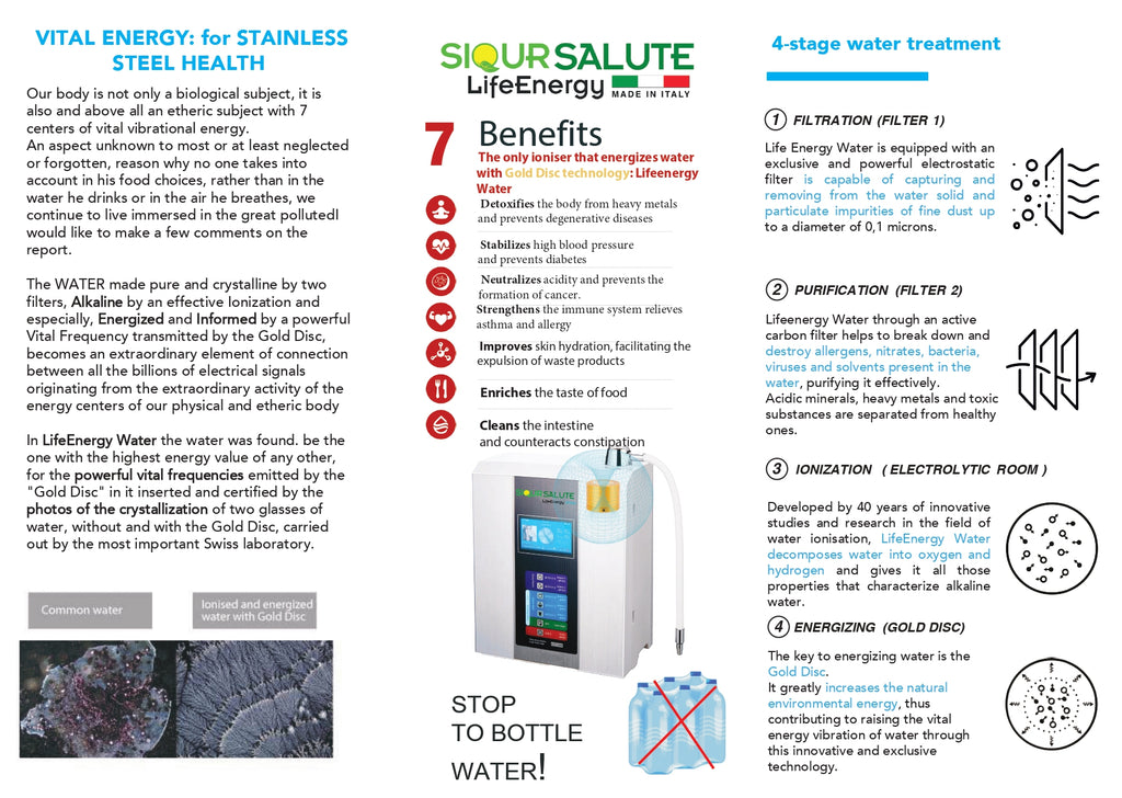 Purificatore e Ionizzatore d'Acqua LifeEnergy WATER
