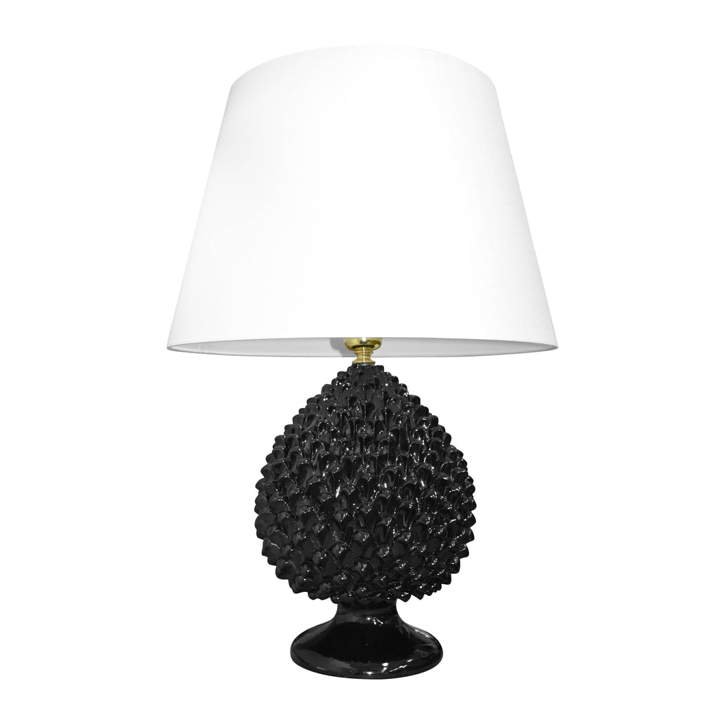 Lume Pigna in Ceramica di Caltagirone - Black Line