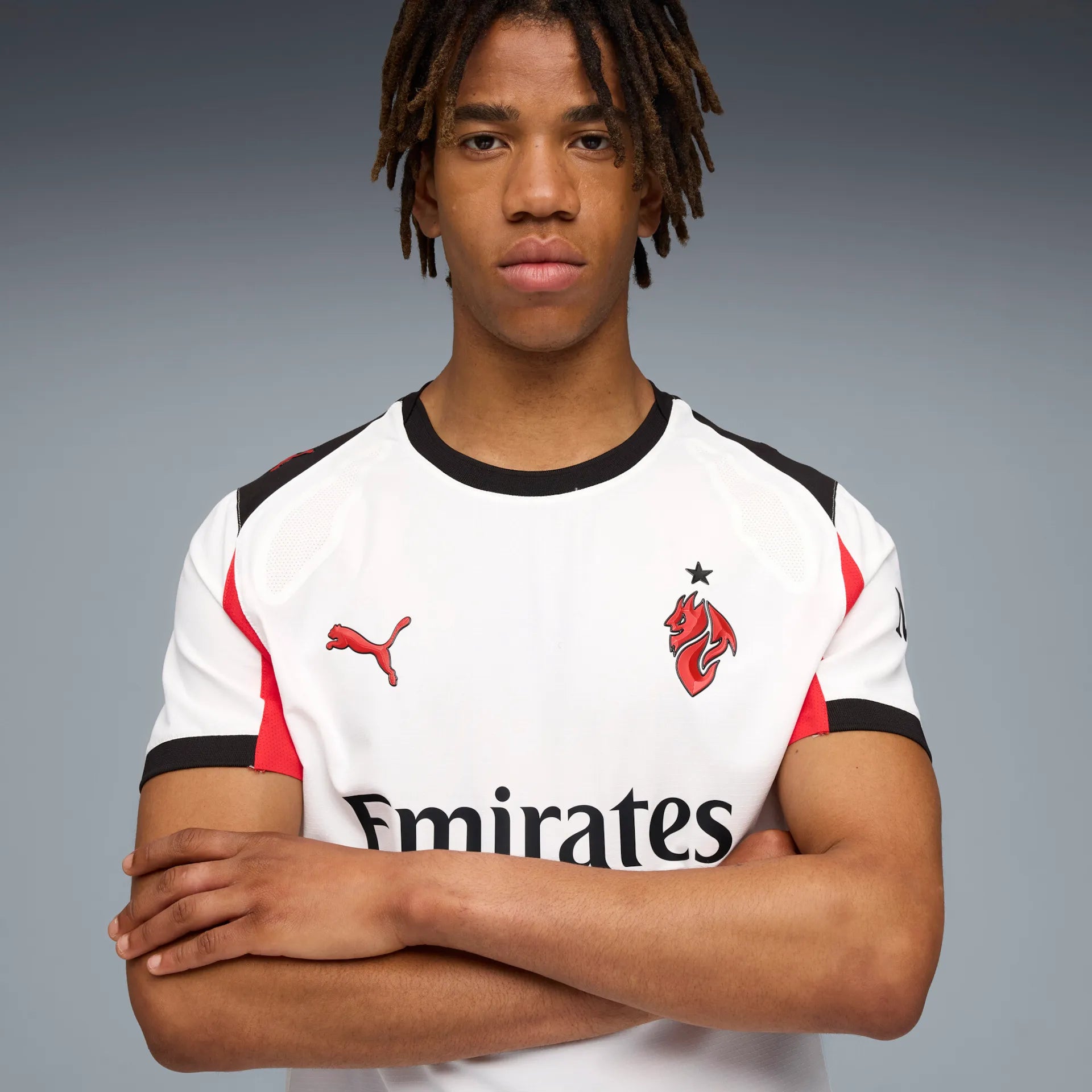 Maglia Gara Calcio Puma AC Milan Away AUTHENTIC ULTRAWEAVE Bianca 2025/2026