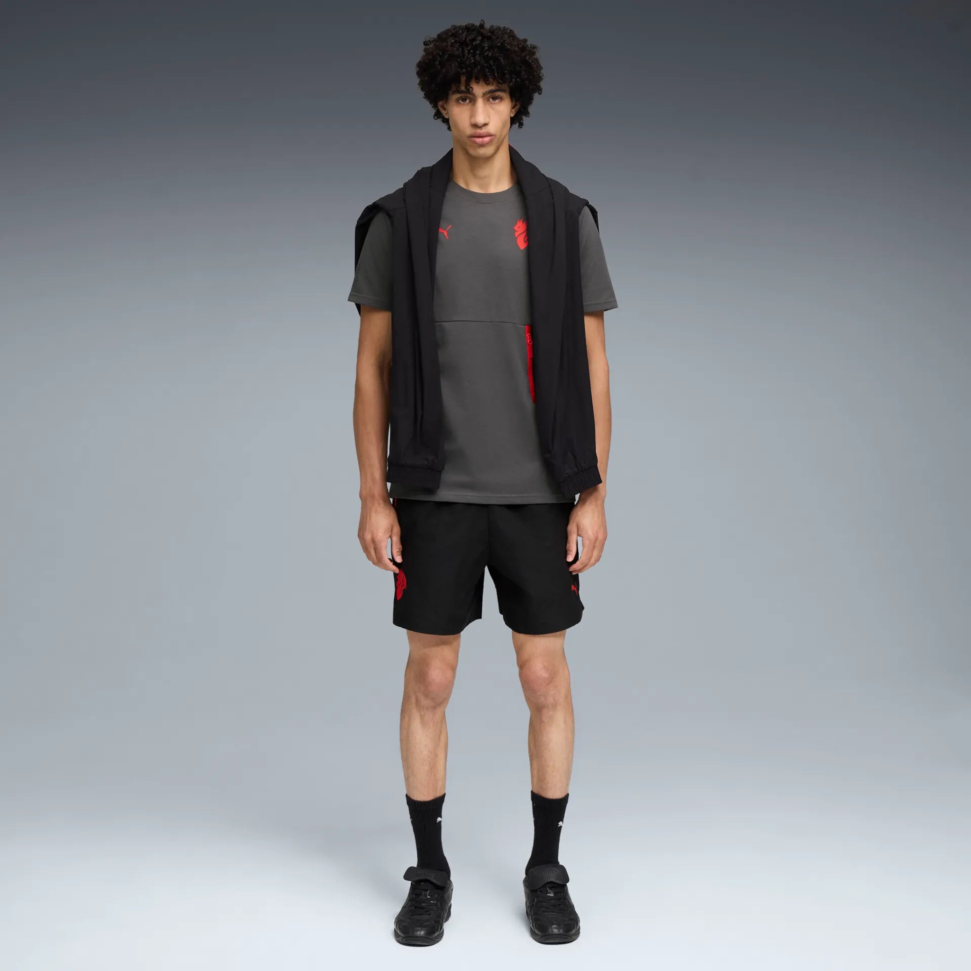Puma Maglia Calcio Casual Pumatech Pocket Tee Milan Grigio ACM 2025/2026