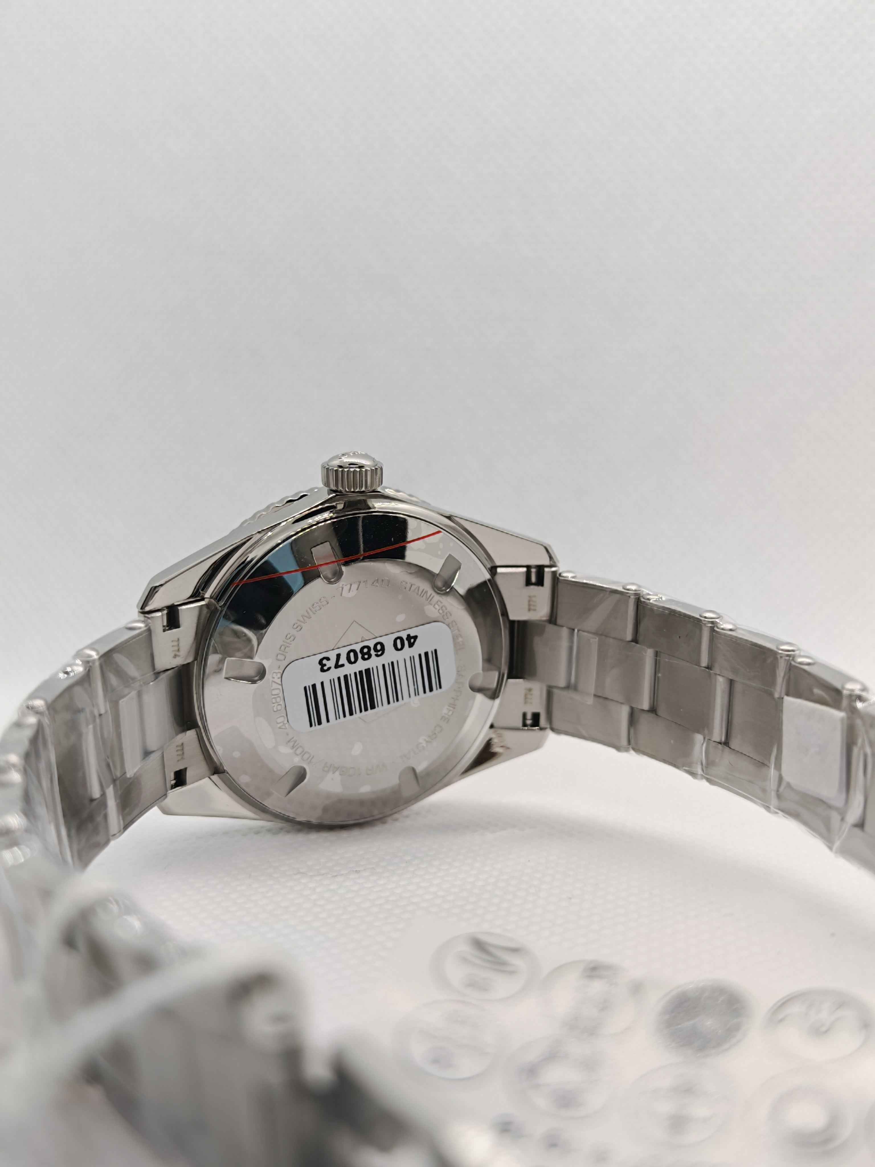 Oris Divers Sixty-Five Cotton Candy Uomo Unisex Swiss Made 38 mm Quadrante Blu Cassa Acciaio Bracciale Acciaio Vetro Zaffiro Antiriflesso Automatico Calibro 733-1 Data Riserva 41 Ore Diver 100m Ref. 01 733 7771 4055-07 8 19 18 Full Set